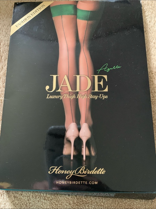 Honey Birdette Other - Honey Birdette Jade Luxury Thigh Highs in Green